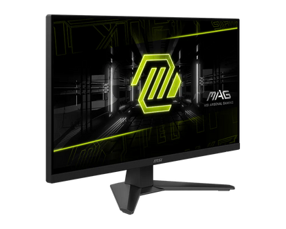 Monitor MSI MAG 272F X24 vista lateral derecha mostrando el perfil delgado del panel