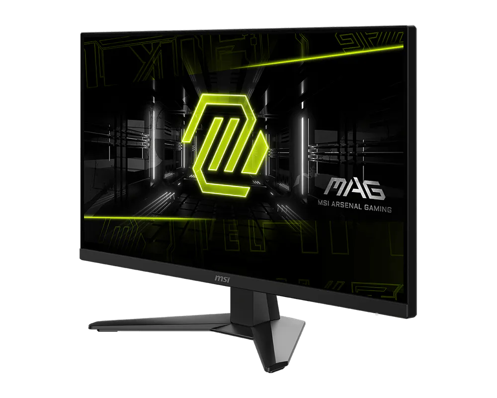 Vista trasera del monitor gaming MSI MAG 272F X24 con puertos de conexión visibles