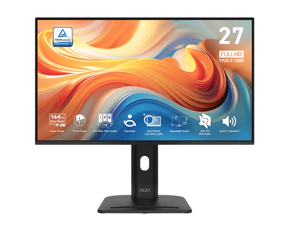 Monitor MSI PRO MP275PG 27 pulgadas Full HD 144Hz vista frontal completa