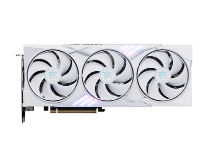MSI GeForce RTX 5060 Gaming Trio OC White vista frontal con triple ventilador