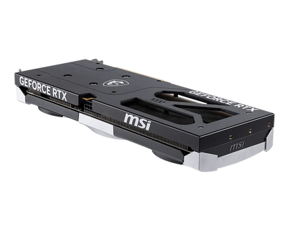 Tarjeta gráfica MSI RTX 5060 vista trasera con placa backplate y disipador térmico