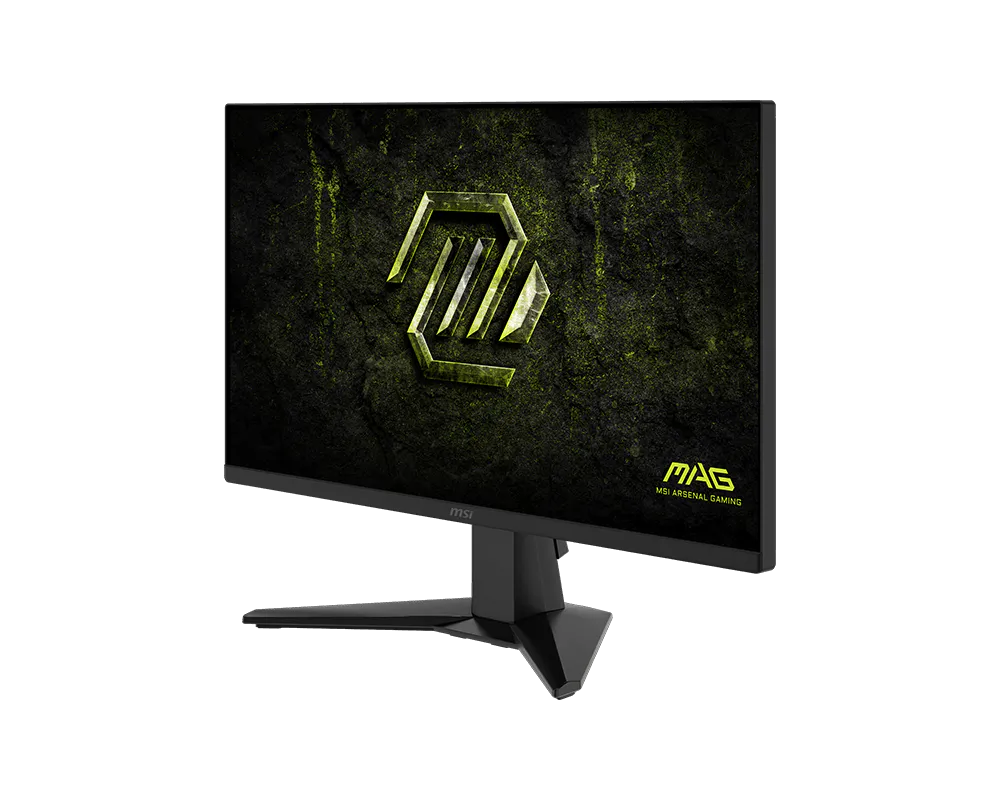 Monitor gaming MSI MAG 245F X24 vista trasera con puertos de conexión y ventilación