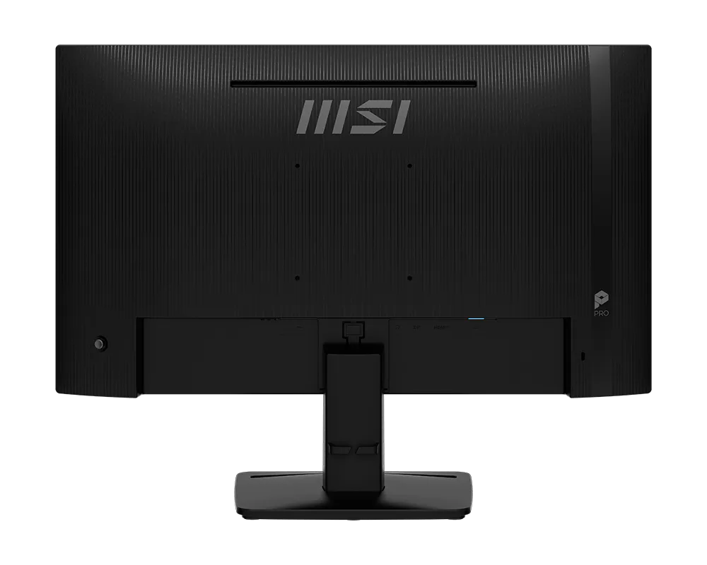 Monitor MSI PRO MP242 ángulo superior mostrando diseño slim
