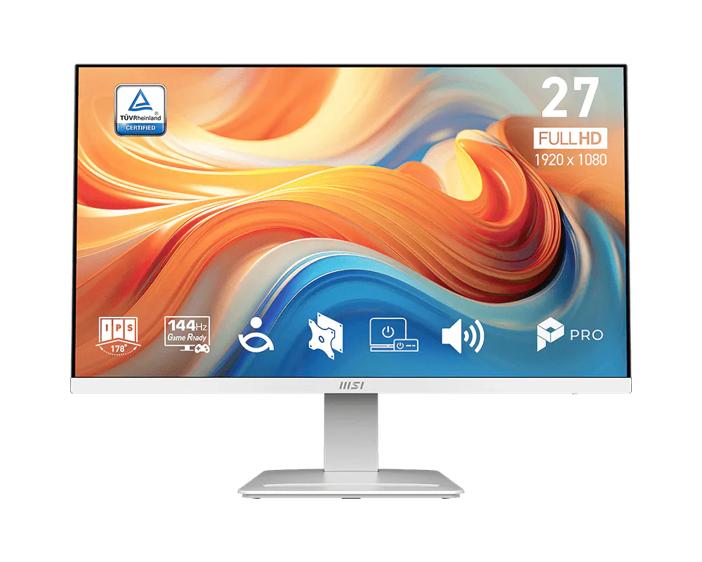 Monitor MSI PRO MP273W 27 pulgadas vista frontal pantalla encendida