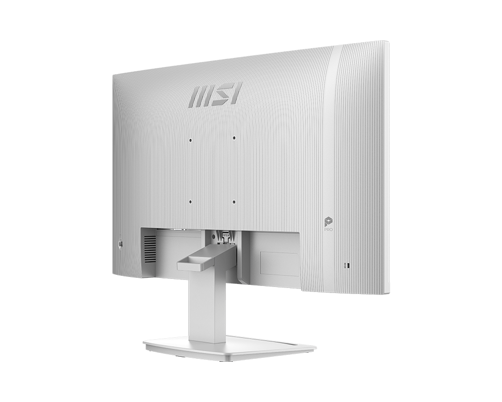 Monitor MSI PRO MP273W vista trasera completa con logo MSI
