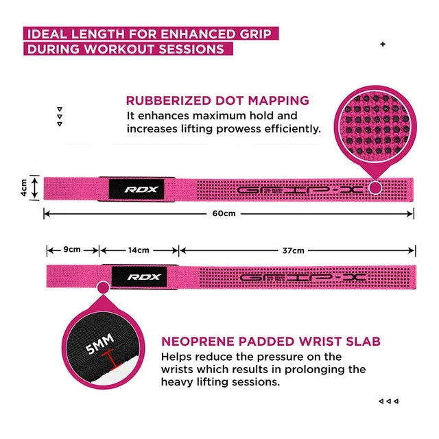 RDX Correas de Levantamiento Plus Rosado, S4