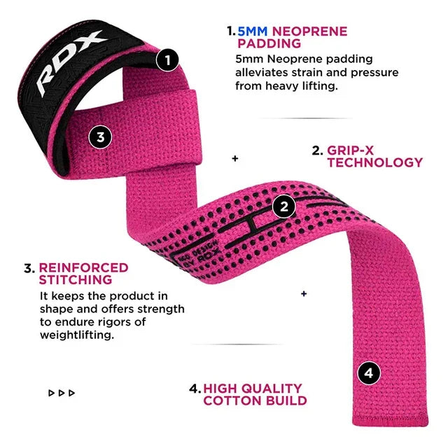 RDX Correas de Levantamiento Plus Rosado, S4