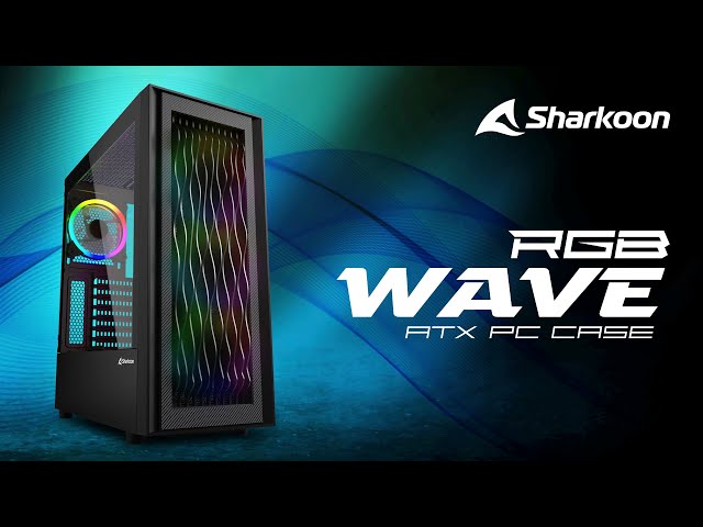 Case Sharkoon RGB Wave Media | ATX | 3x 120mm RGB | 1x 120mm RGB | Vidrio Templado | USB-C