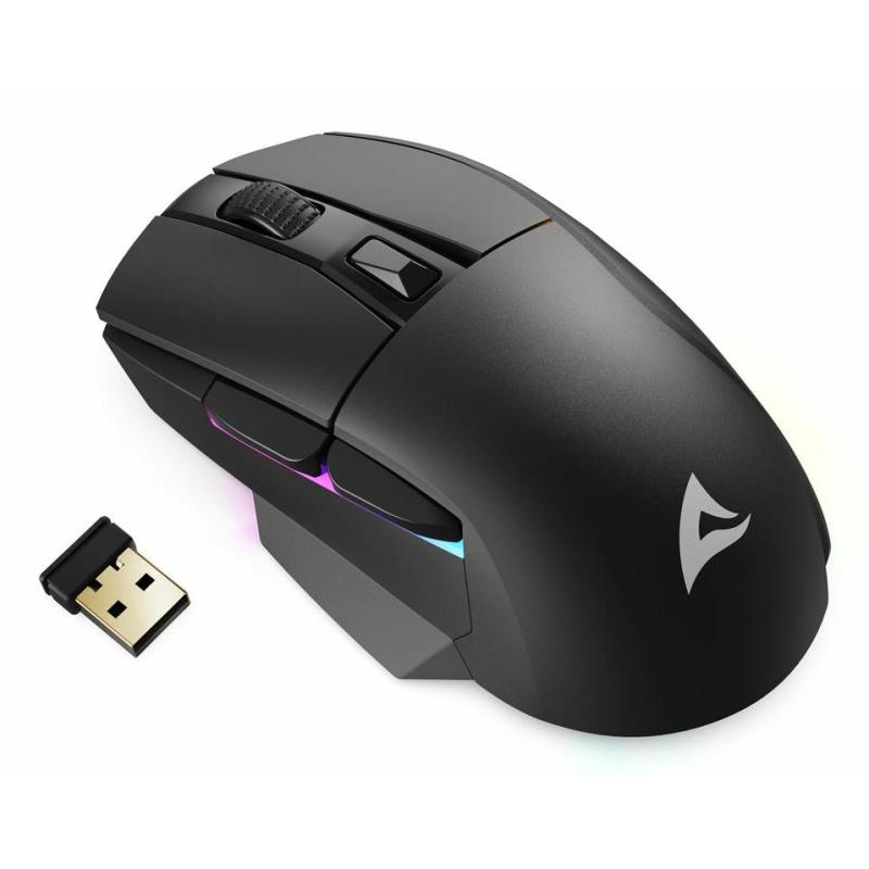 Mouse gaming Sharkoon SGM50W vista lateral derecha mostrando diseño ergonómico