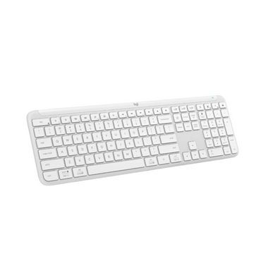 Teclado Logitech Signature Slim K950 perfil lateral mostrando diseño delgado
