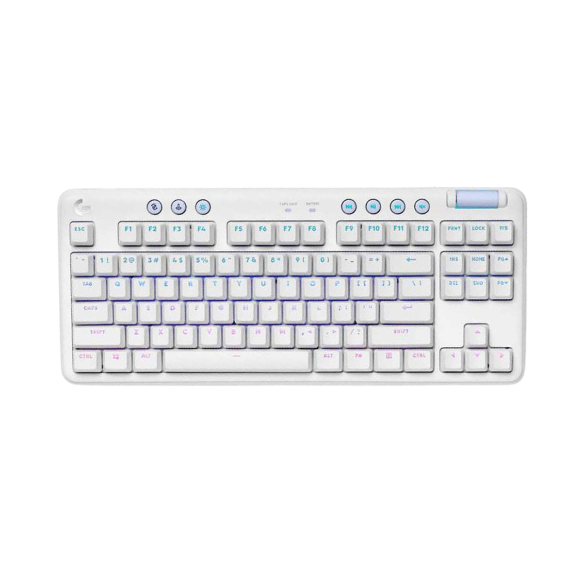 Teclado Gaming Logitech G715 mecánico inalámbrico con iluminación RGB completa vista frontal
