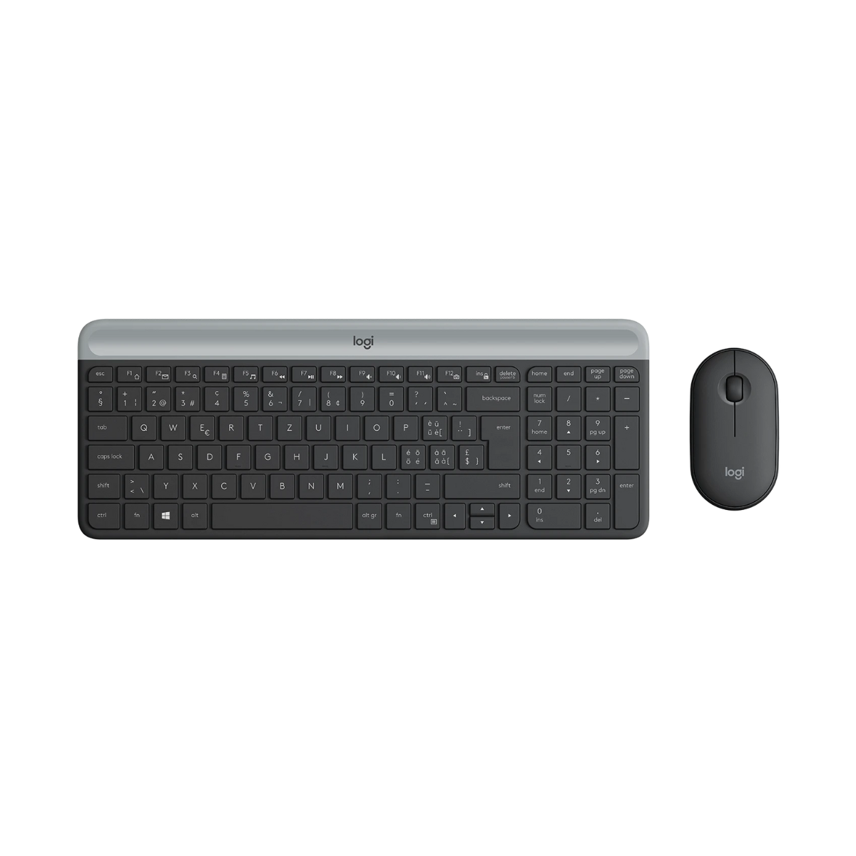Combo teclado y mouse Logitech MK470 inalámbrico color grafito vista frontal completa