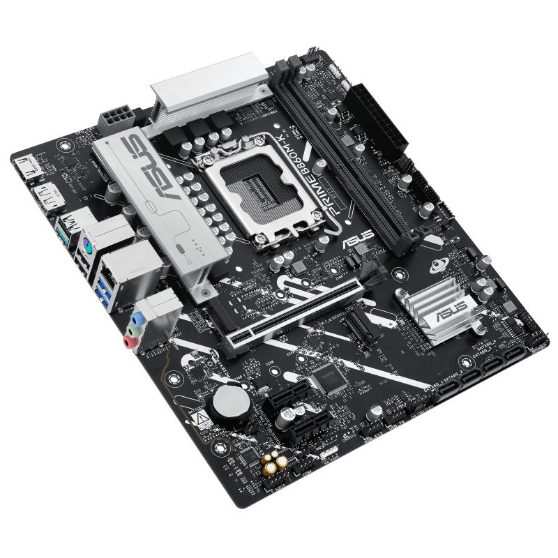 ASUS PRIME B860M-K tarjeta madre detalle de puertos traseros