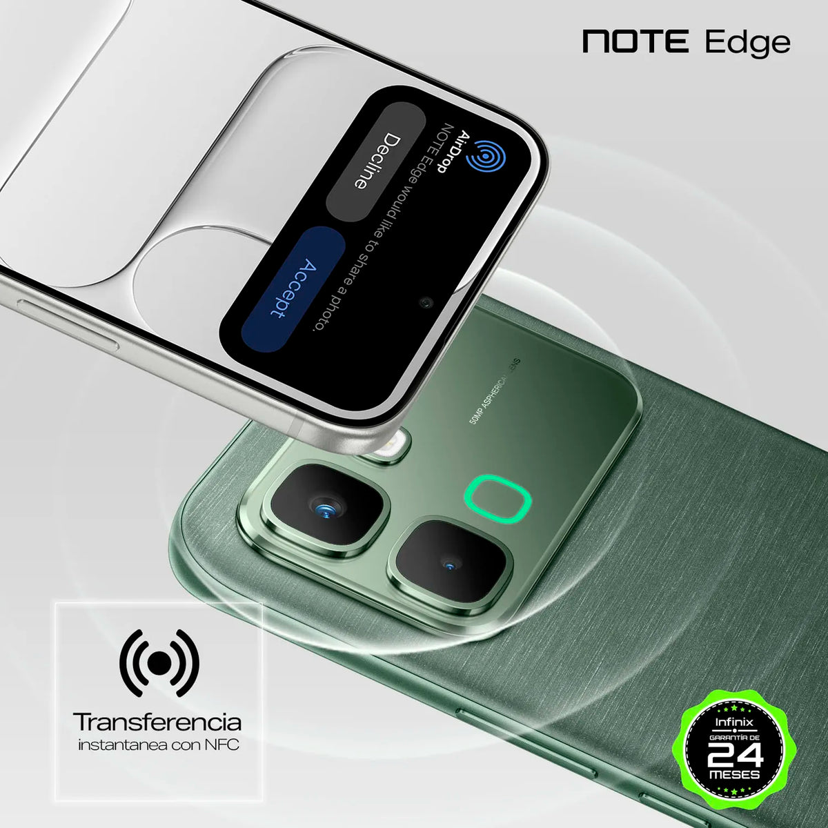 Infinix Celular 8 GB + 256 GB Lunar Titanium, NOTE Edge