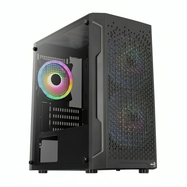 Case Gaming AeroCool Trinity Mini-G-BK-V3 | Mini Torre ATX | 1 Ventilador 120mm | Vidrio Templado | Negro