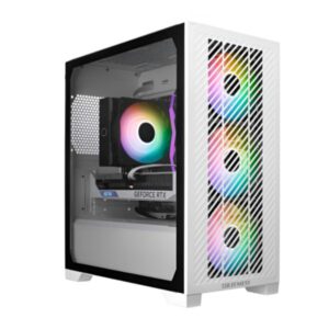 CASE GAMING RGB COOLER MASTER ELITE 301 MINI TOWER VENTILADORES 3 DE 120MM CON VIDRIO LATERAL Y MALLA FRONTAL E301-WGNN-S00 BLANCO