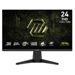 MONITOR GAMING MSI MAG 245F X24 23.8" PLANA 1920X1080 240HZ IPS RÁPIDO FREESYNC PREMIUM DISPLAYPORT / HDMI 9S6-3BC81M-004 NEGRO