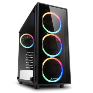 CASE GAMING RGB SHARKOON TG4 MID TOWER VENTILADORES 4 DE 120MM CON VIDRIO LATERAL Y FRONTAL 4044951026685 NEGRO