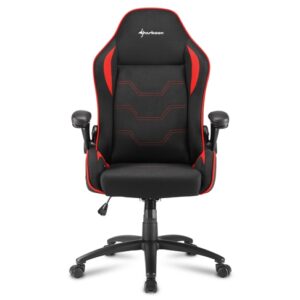 Silla Gaming Sharkoon ELBRUS 1 | Diseño Ergonómico | Reclinable | Base Metálica | Color Negro/Rojo