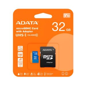 Memoria Micro SD ADATA | 32GB | Clase 10 | UHS-I | 85MB/s lectura | Con adaptador SD