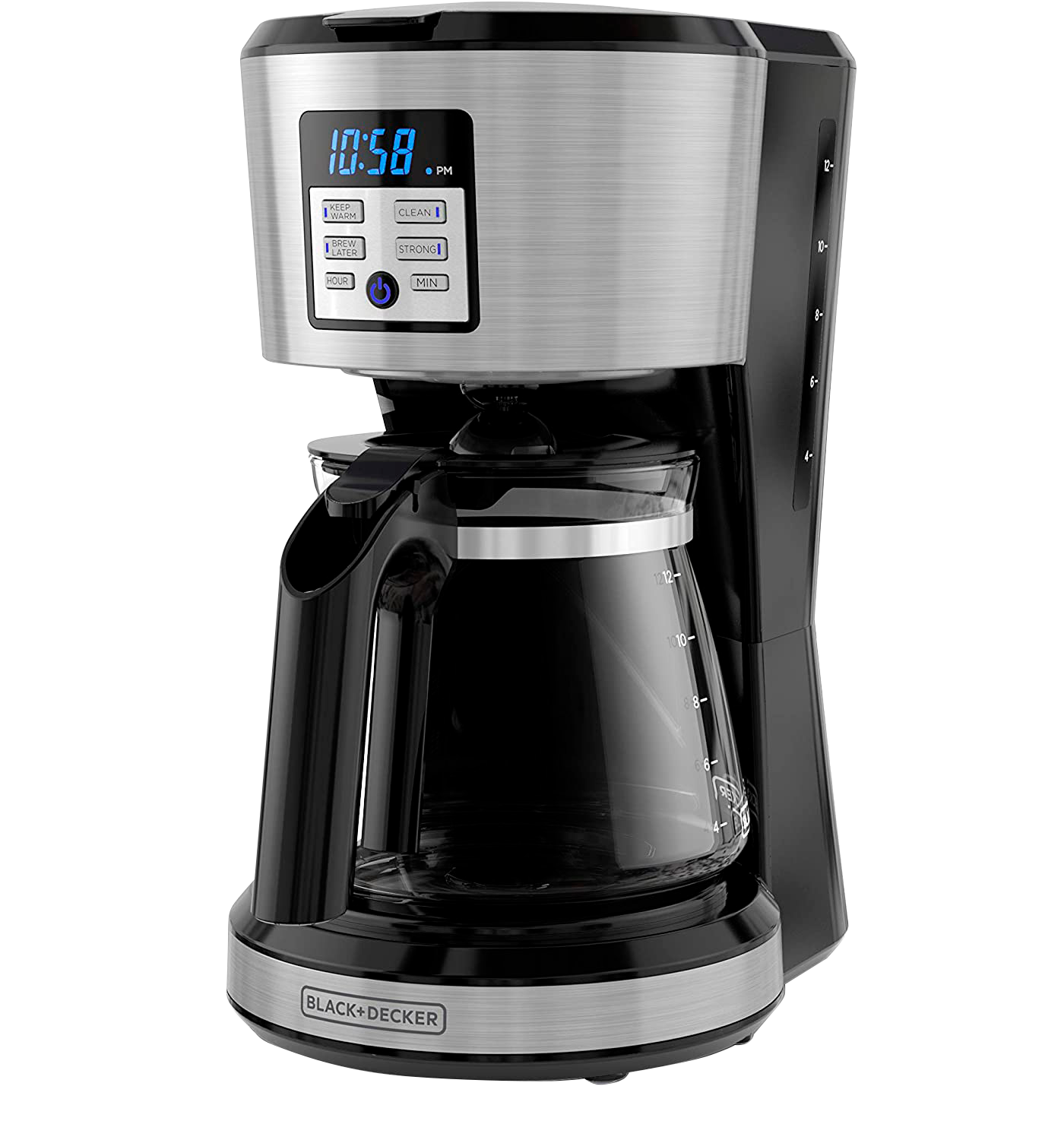 Black + Decker cafetera 12 tazas digital programable filtro perman inox C/F - CM1331S-LA