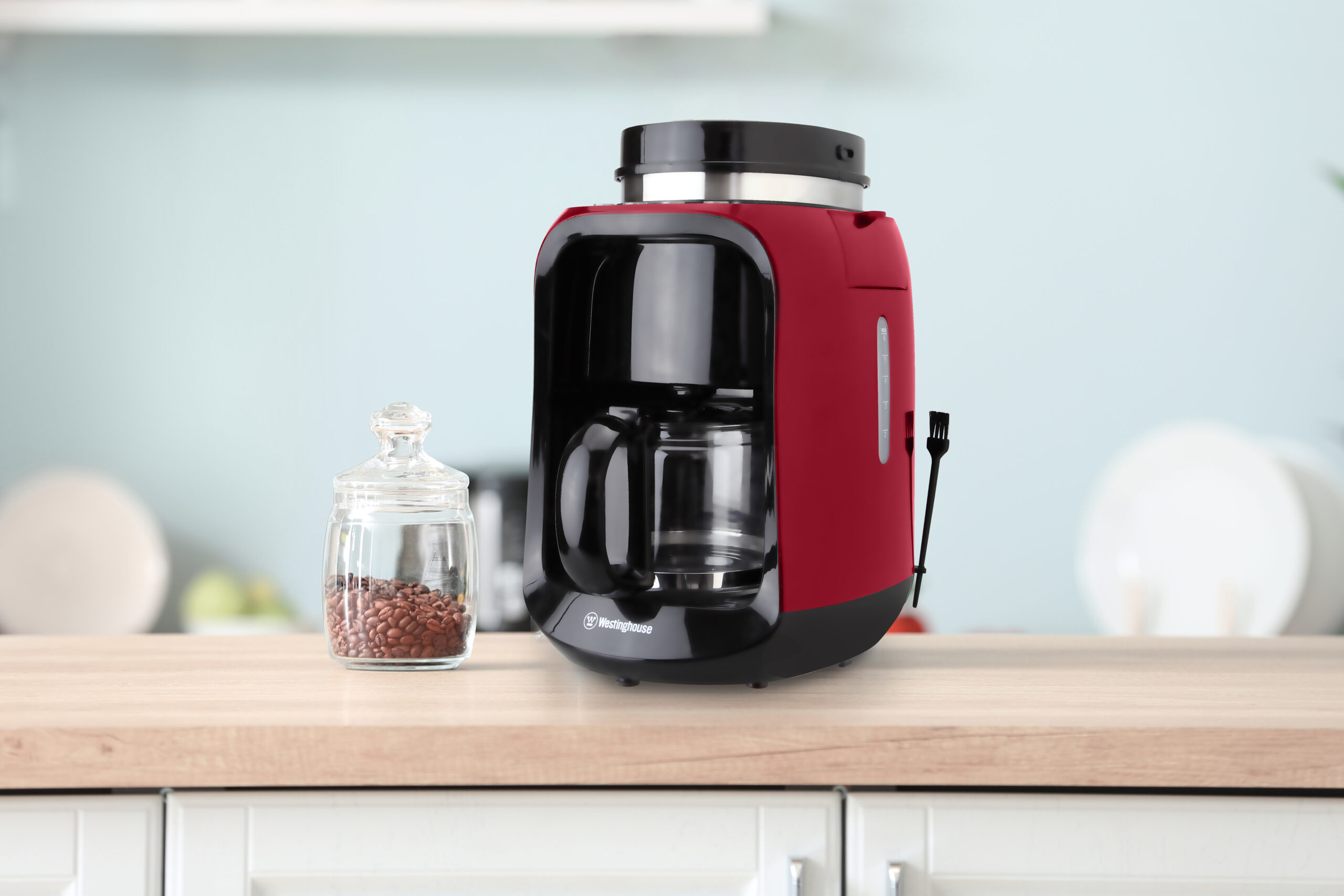 Westinghouse cafetera con moledor café 2 en 1 roja - WKCM256 - Imagen 3
