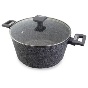 Cacerola con tapa Westinghouse WCCC0070028GGY | 28 cm | Revestimiento tipo Granito | Antiadherente | Color Gris