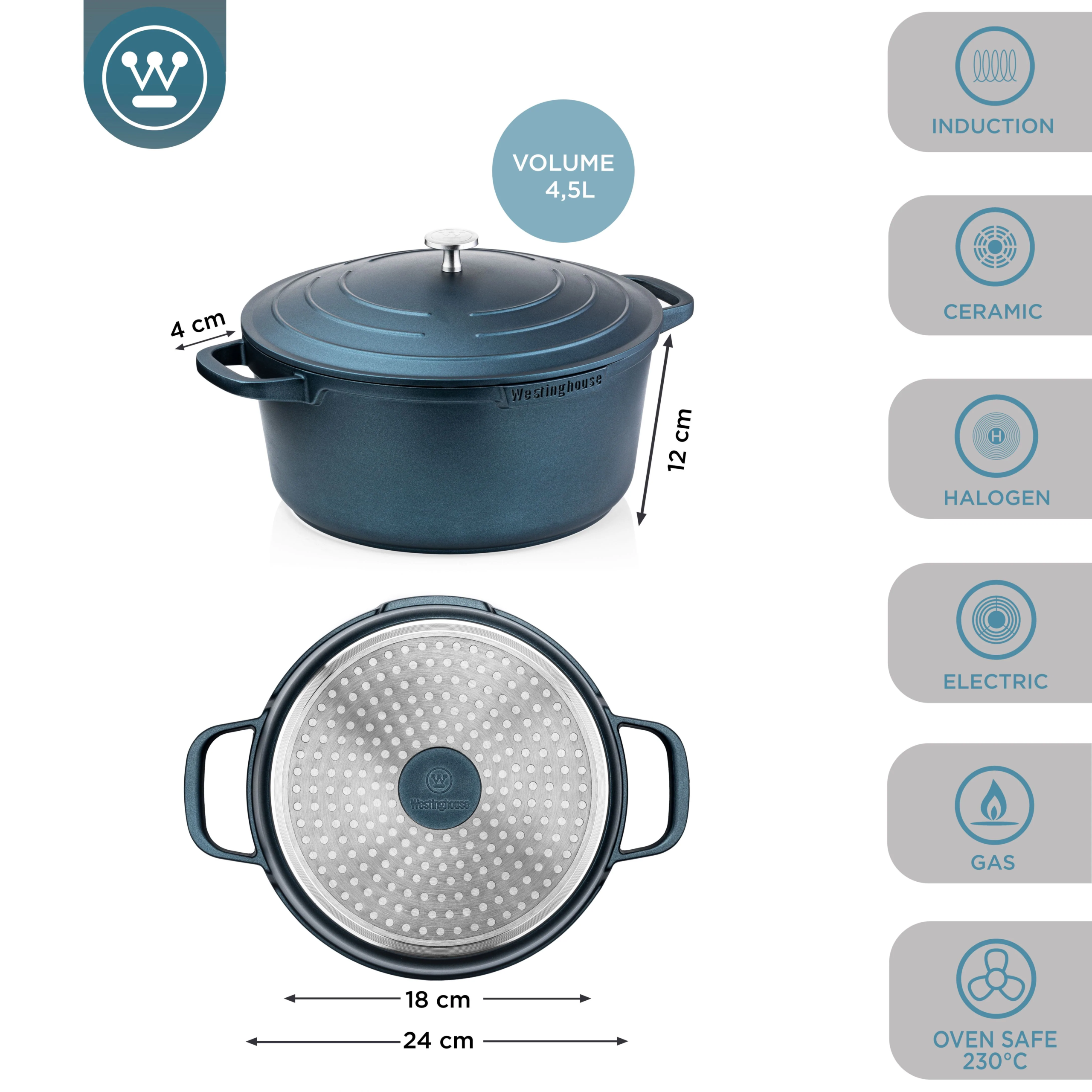 Cacerola Westinghouse Performance WCCC0095028BL | 28cm | Azul - Imagen 2