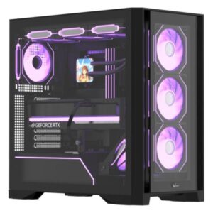 CASE ARGB FORMULA V AIR POWER G8 FLOE BLACK MID TOWER VENTILADORES 5 DE 120 MM CON MALLA FRONTAL Y VIDRIO LATERAL 4711401663935 NEGRO