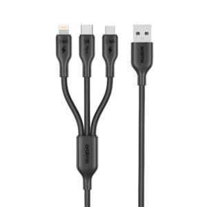 CABLE USB-A A USB-C/LIGHTNING/MICRO-USB ORAIMO DURALINE 4 480 MBPS 1.2 M OCD-118MCL NEGRO