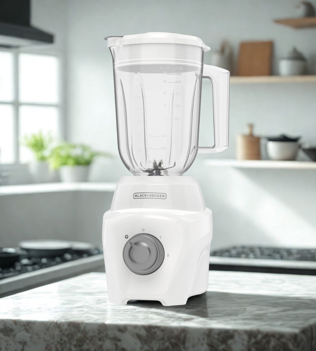 Black + Decker licuadora 2 veloc 700W 2 vaso plast 1.65L ice crush Blanca - BL0877-0WDLA